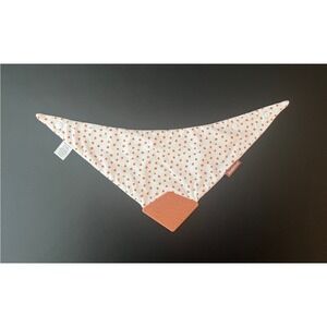 BooginHead Bandana Teether Bib Orange Polka Dot Cotton Blend Snap Closure
